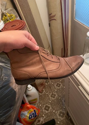 Topshop Bej Deri Bohem Tarzı Kadın ayakkabı