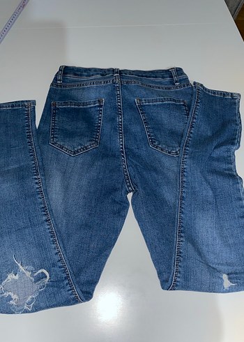 Kadın Mavi dar paça jean - Görsel 4