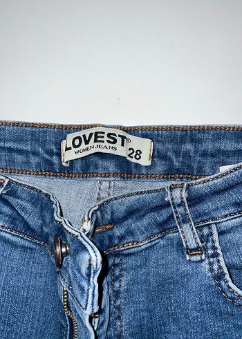 Kadın Mavi dar paça jean - Görsel 3