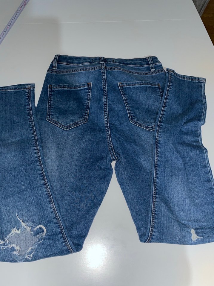 Kadın Mavi dar paça jean - Görsel 4