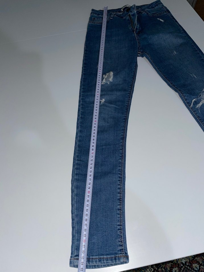 Kadın Mavi dar paça jean - Görsel 5