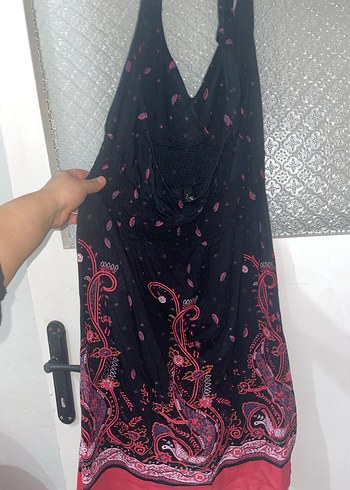 Bohem Çok Renkli Boyundan bağlamalı elbise - Görsel 3