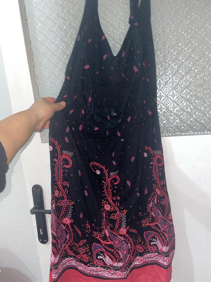 Bohem Çok Renkli Boyundan bağlamalı elbise - Görsel 3