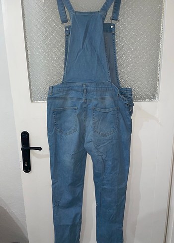 Kadın Mavi Denim Askılı Tulum - Görsel 3