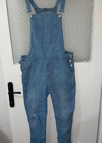 Kadın Mavi Denim Askılı Tulum - Görsel 2