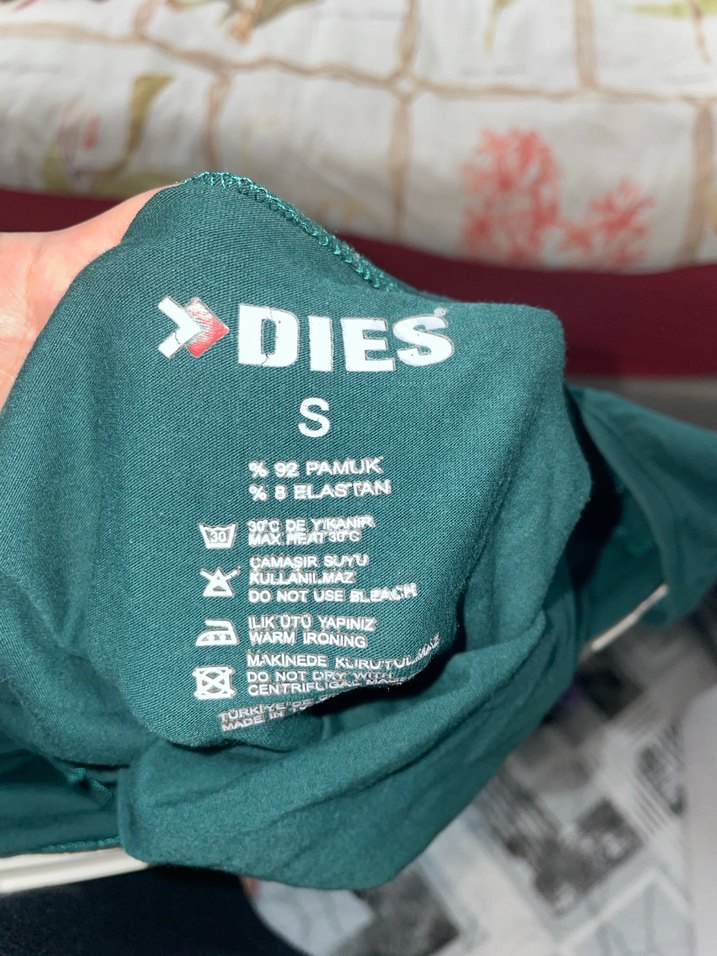 Uzun Kollu, Yuvarlak Yaka zümrüt yeşili Kadın Tişört - Görsel 3