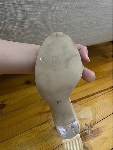 37 Beden Şeffaf topuklu ayakkabı