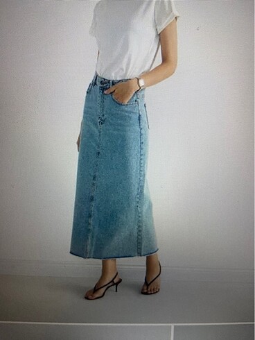 Suud Collection Uzun Mavi Etek