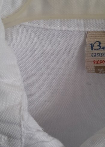 18-24 Ay Beden beyaz Renk Erkek Çocuk Beyaz Keten Uzun Kollu Gömlek