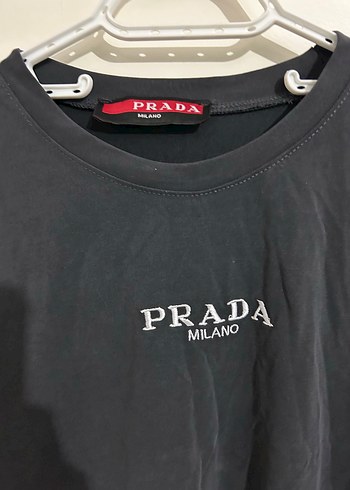 l Beden Prada Siyah Kısa Kollu Oversize Tişört