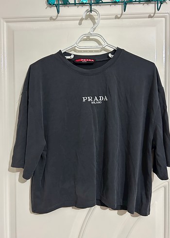 Prada Siyah Kısa Kollu Oversize Tişört