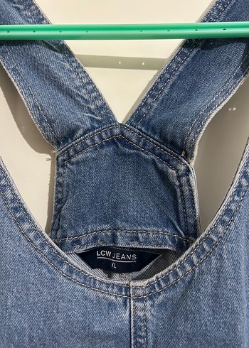 xl Beden Kadın Mavi Denim Midi Tulum