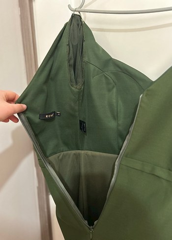 Yeşil balon kol midi abiye - Görsel 5