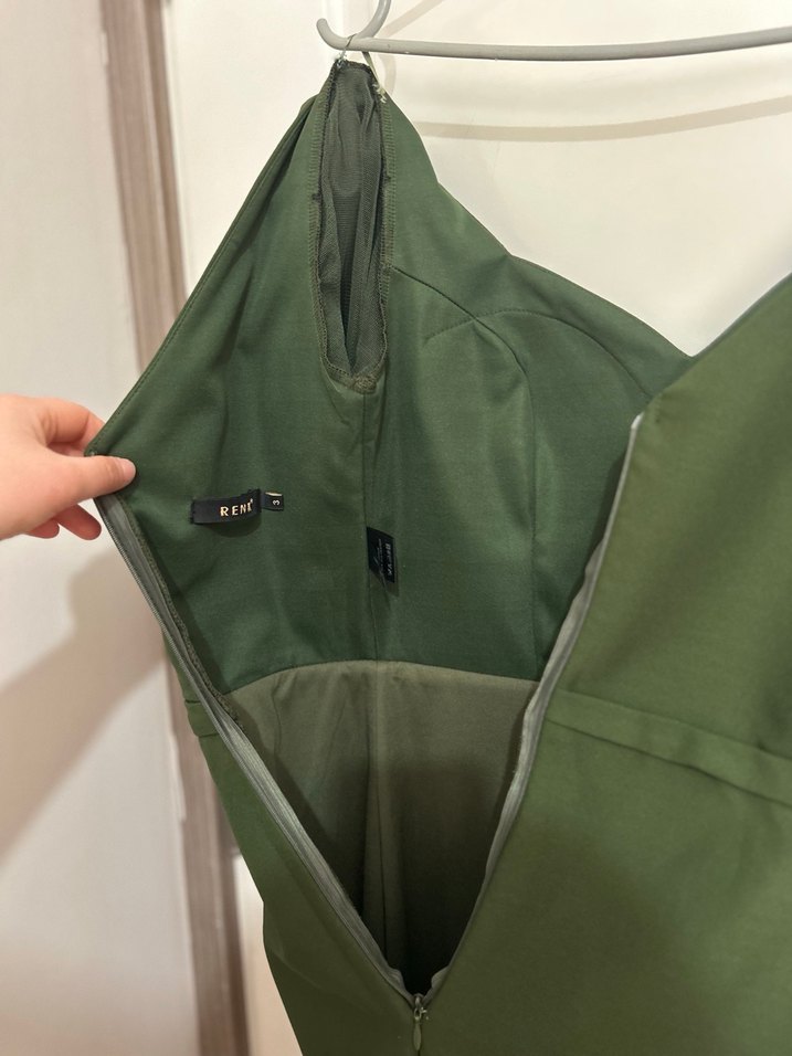 Yeşil balon kol midi abiye - Görsel 5