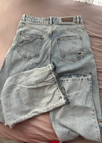 Yırtık bol kesim kot - Görsel 5