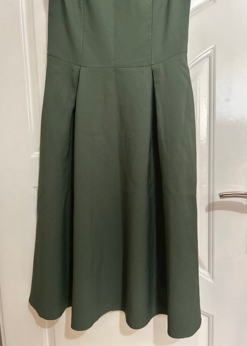 Yeşil Midi Kolsuz Pilili Kadın Elbise - Görsel 2