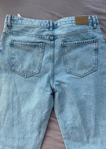 Kadın Mavi Midi Boy Yırtık Salaş Kot - Görsel 3