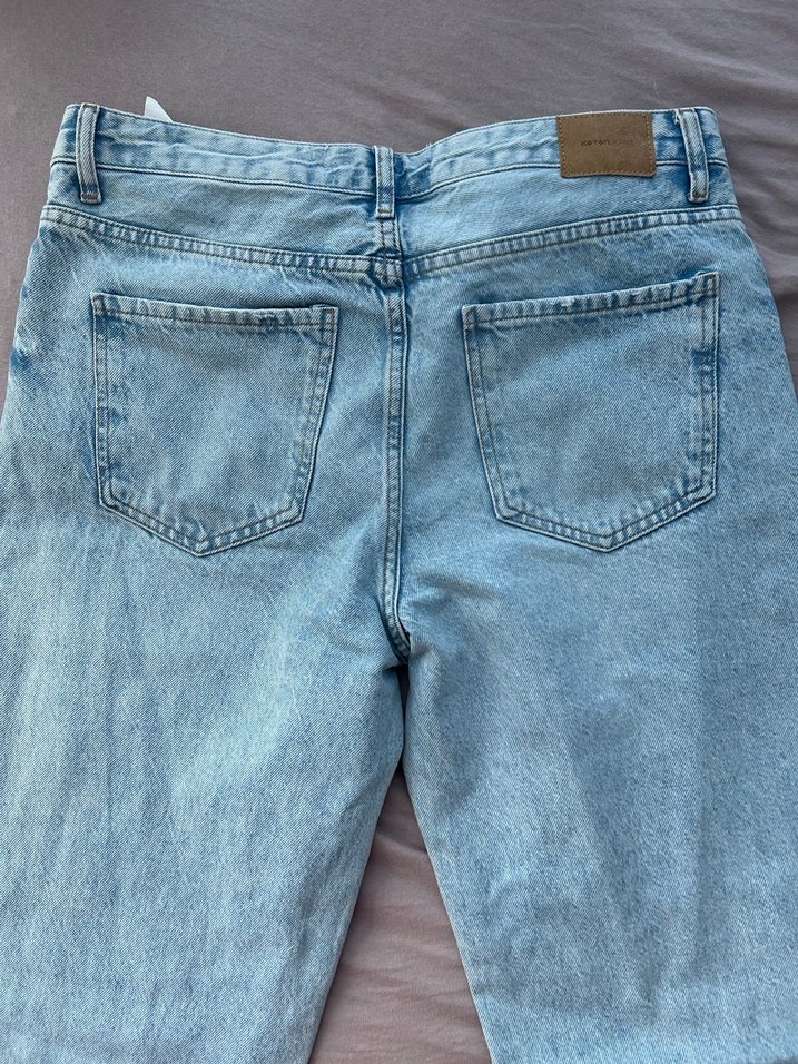 Kadın Mavi Midi Boy Yırtık Salaş Kot - Görsel 3