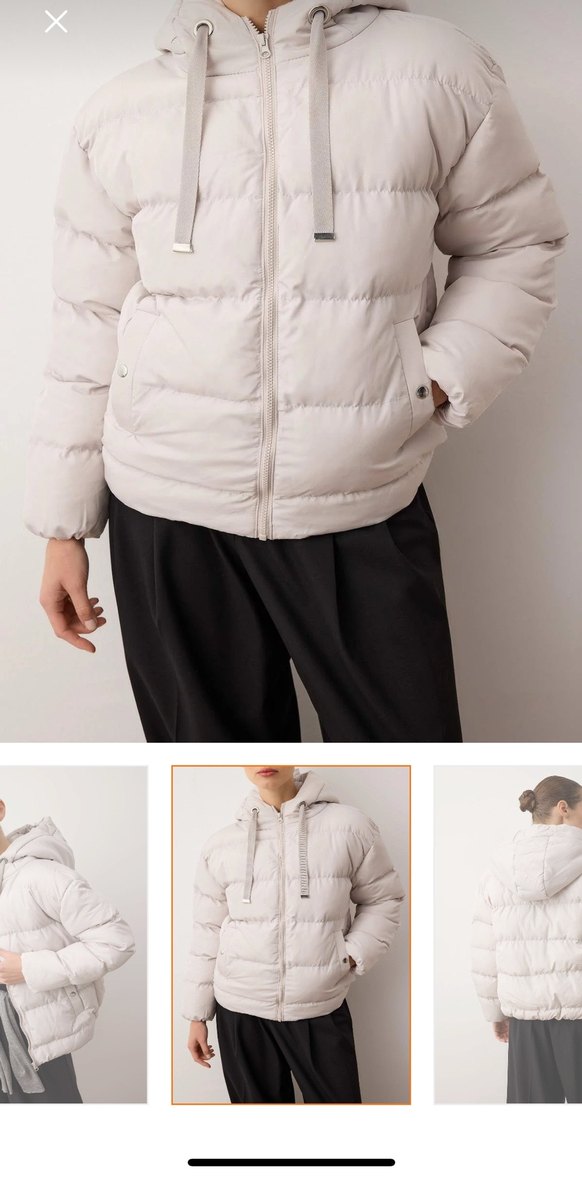 Bej Midi Kadın Kışlık Mont Yüksek Yakalı - Görsel 2