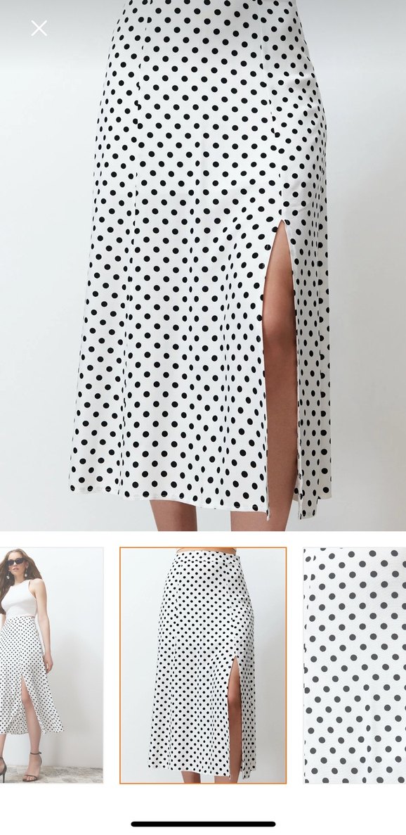 Beyaz Puantiyeli Mini Etek - Görsel 3