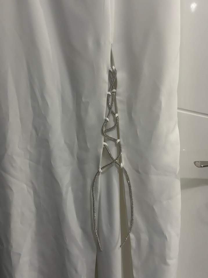 Straplez A Kesim Uzun Beyaz Gelinlik - Görsel 4