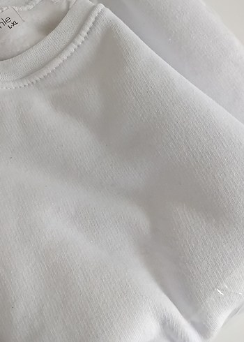 Kadın Beyaz Basic Sweatshirt l ye olur xl beden - Görsel 2
