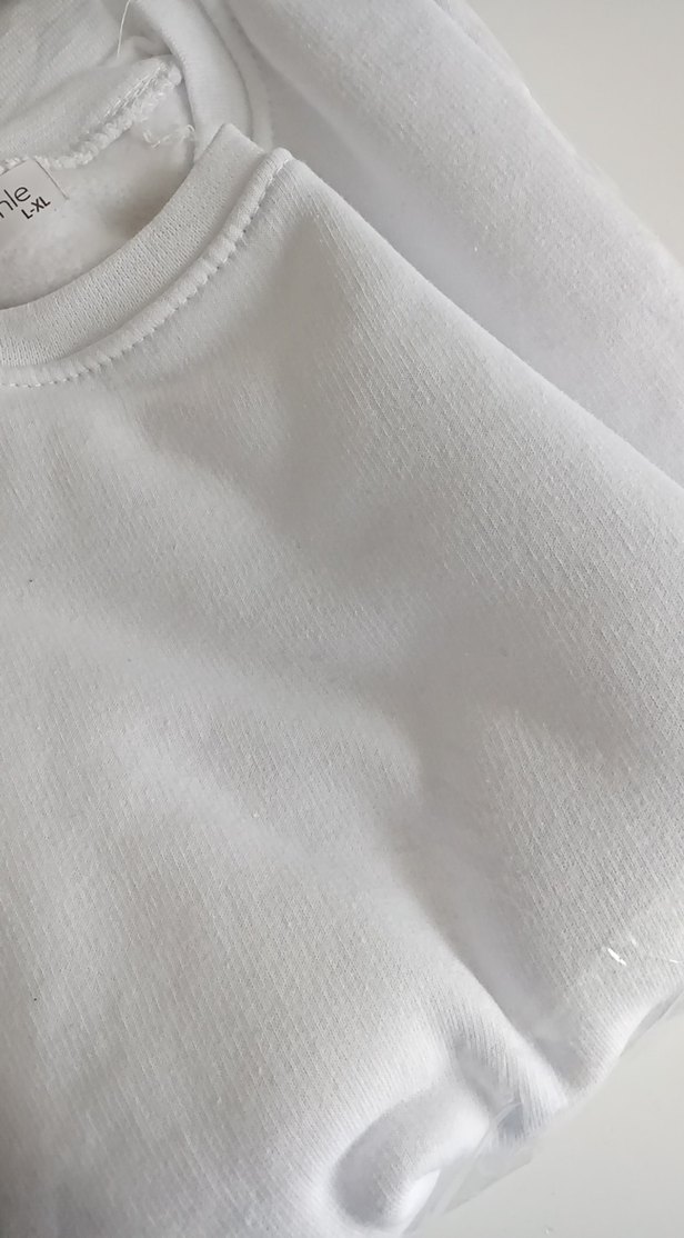 Kadın Beyaz Basic Sweatshirt l ye olur xl beden - Görsel 2