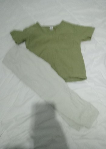 Keten Kumaşlı Kısa Kollu Bebek Erkek Hastane Kıyafeti - Görsel 3