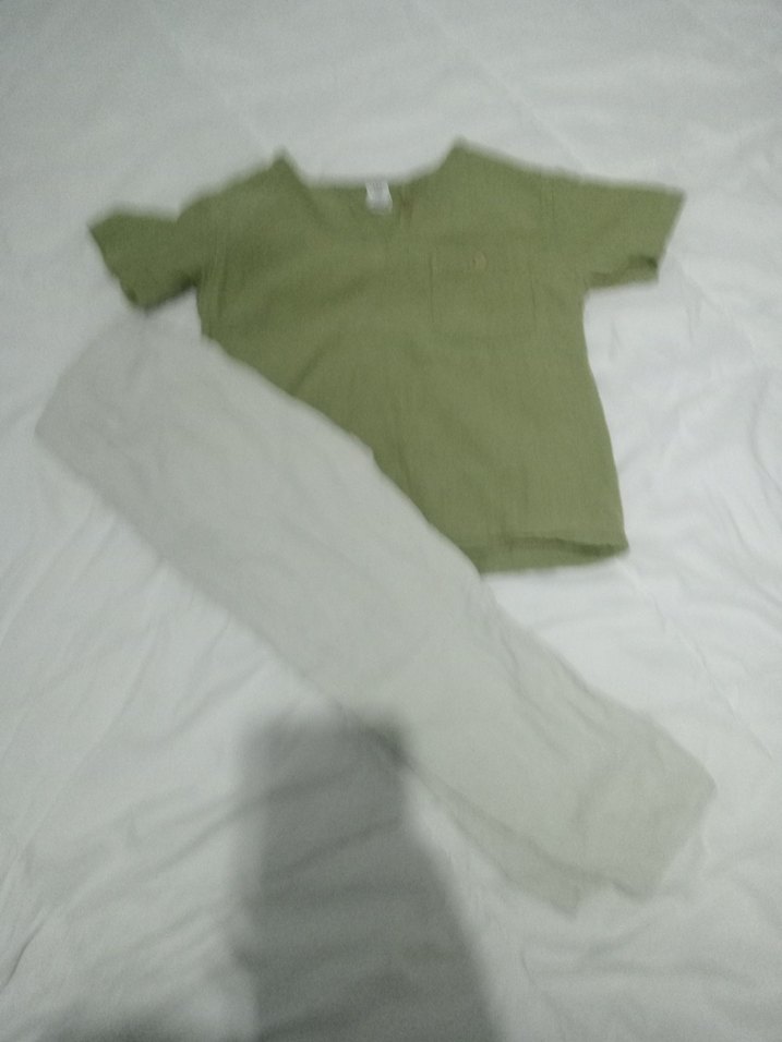 Keten Kumaşlı Kısa Kollu Bebek Erkek Hastane Kıyafeti - Görsel 3