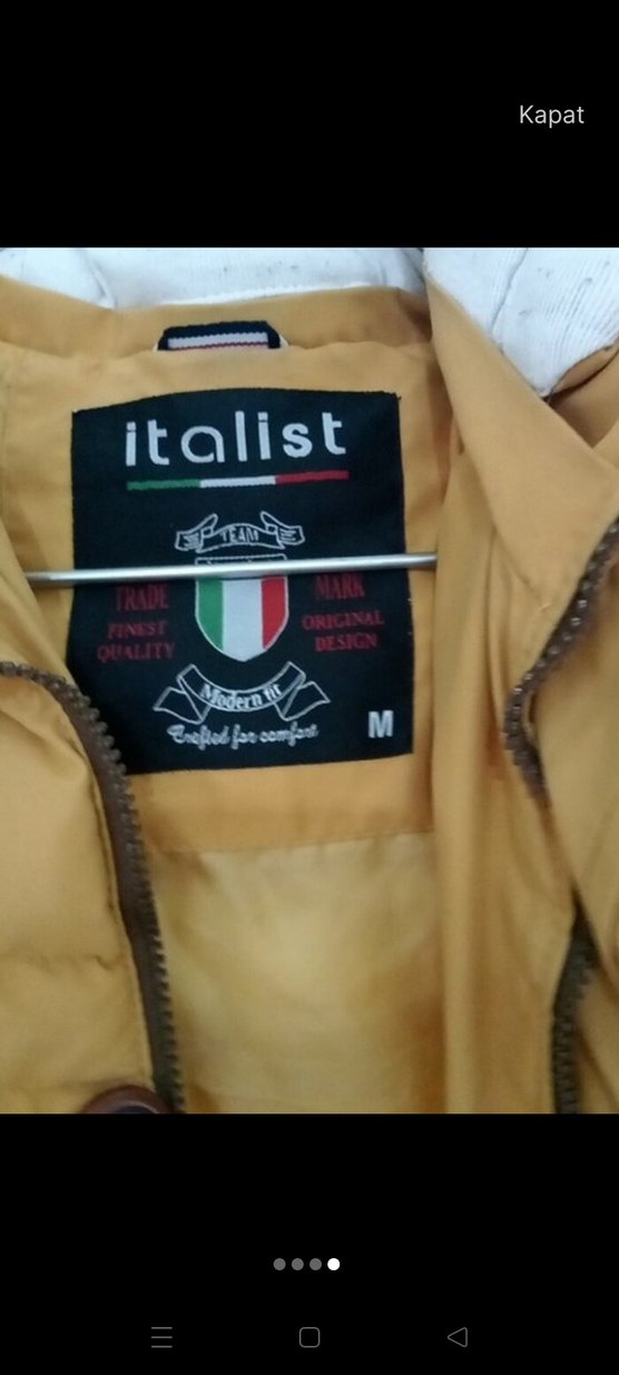 Bej Düğmeli erkek Kışlık Mont - Görsel 2