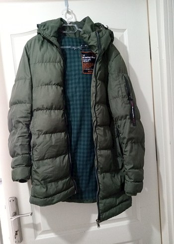 Koyu Yeşil Erkek Kapüşonlu Uzun Mont - Görsel 2