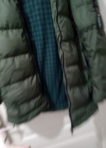 Koyu Yeşil Erkek Kapüşonlu Uzun Mont - Görsel 4