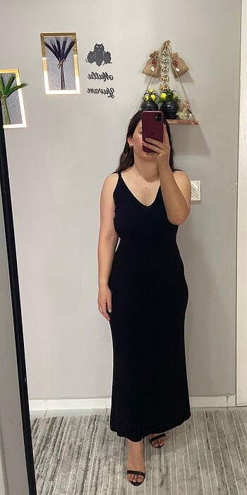 Trendyol & Milla Siyah uzun triko elbise