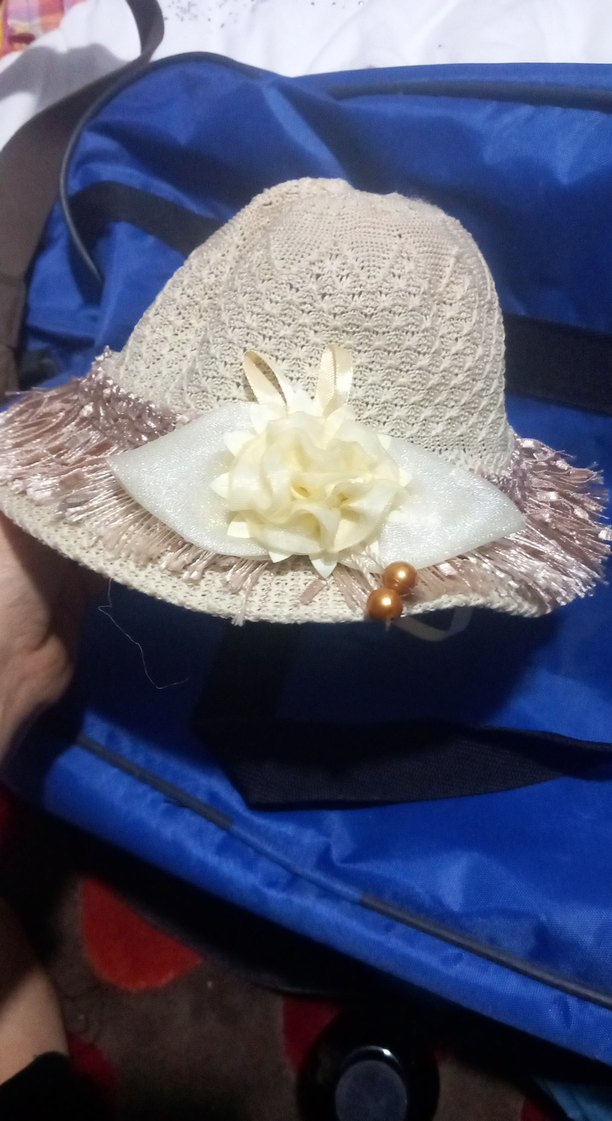 Beyaz Fırfırlı Örgü Bohem Kadın Şapka - Görsel 2