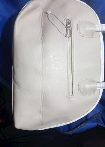 Beyaz Nakışlı Kadın Çantası Fermuarlı - Görsel 3