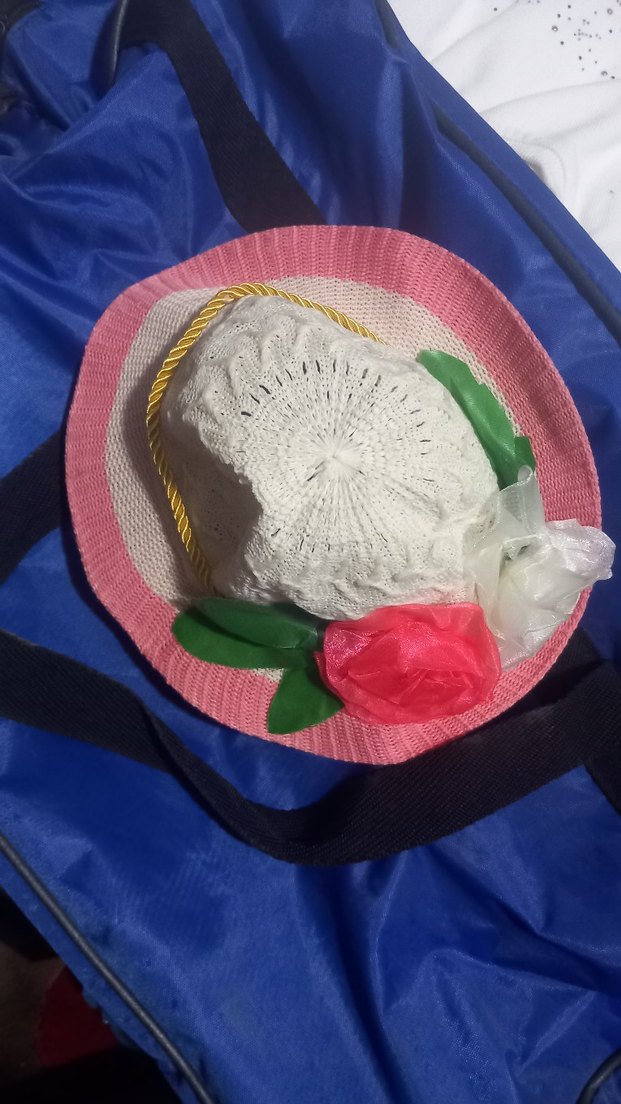 Çiçekli Dantel Detaylı Pembe Çocuk Şapkası - Görsel 2