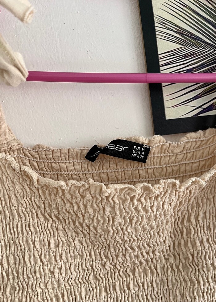 Bej bluz büzgülü - Görsel 4