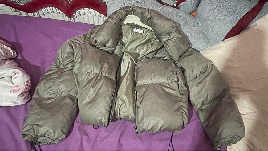 s Beden gri Renk bershka şişme mont