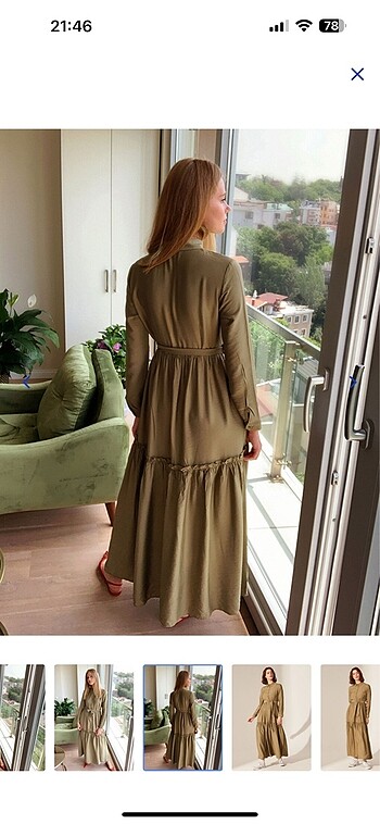 38 Beden yeşil Renk LCW modest elbise