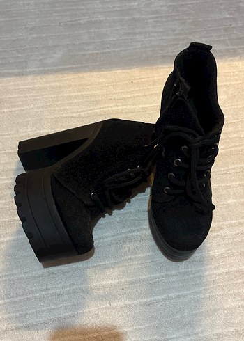Siyah Platform Topuklu Goth Botlar