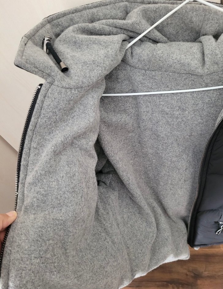 Gri Kapüşonlu Kadın Kısa Mont - Görsel 2