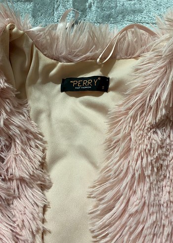 Açık pembe Midi Kadın Suni Kürk Mont - Görsel 3