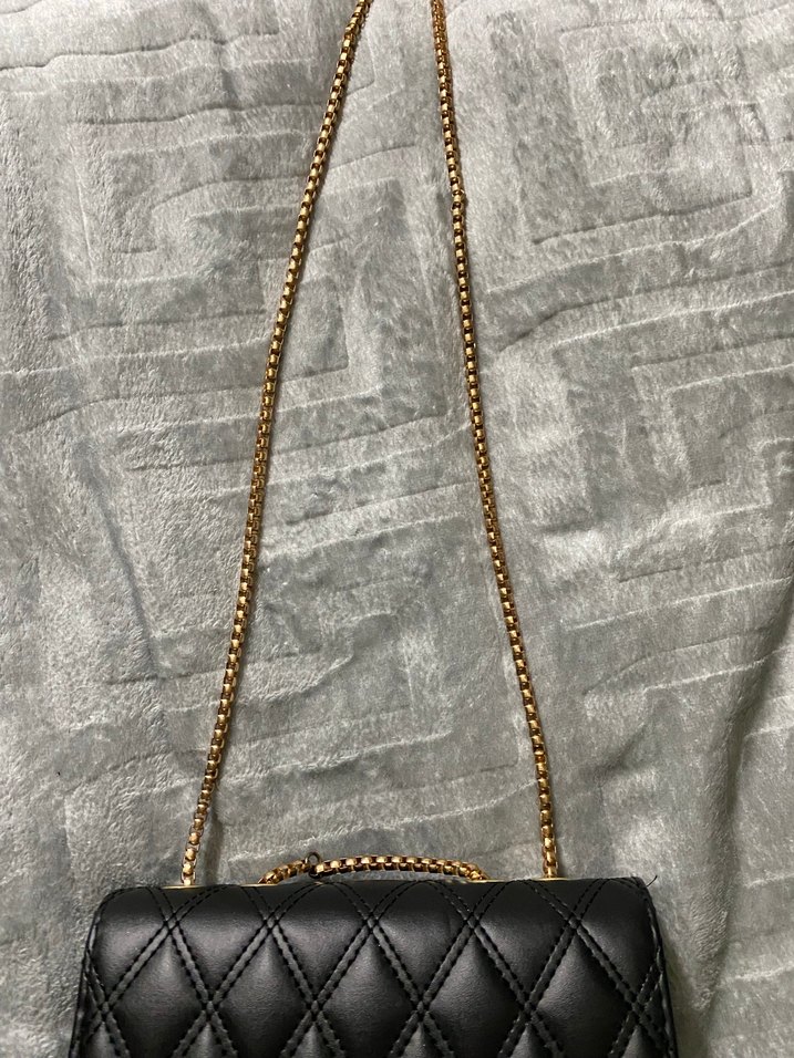 Zincir Detaylı Siyah Deri Kadın Çanta - Görsel 5