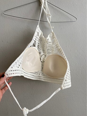Hobby Life Bel ve boyundan ip bağlamalı örgü büstiyer