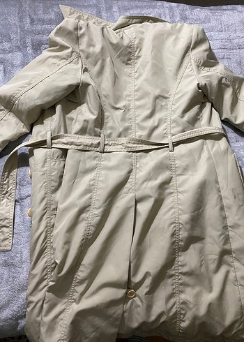 Bej Kemerli Midi Kadın Trençkot - Görsel 5