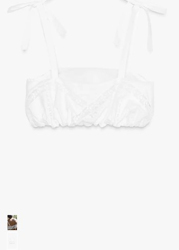 m Beden beyaz Renk Zara Balon Poplin Top