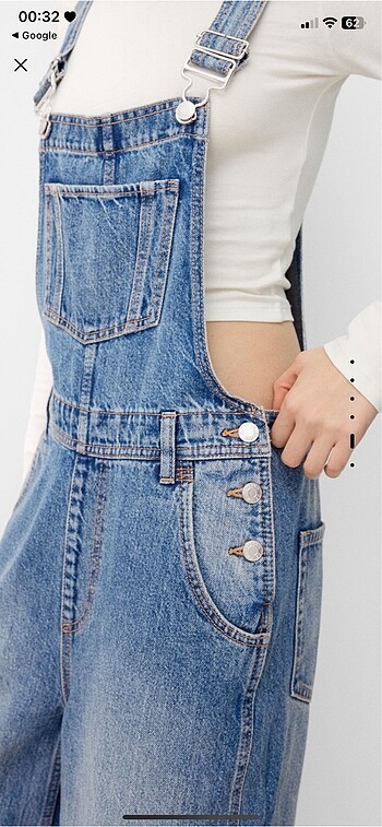 xs Beden mavi Renk Bershka Oversize Kot Tulum
