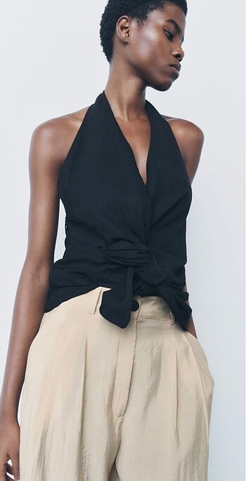 Zara Kruvaze Halter Yaka Top