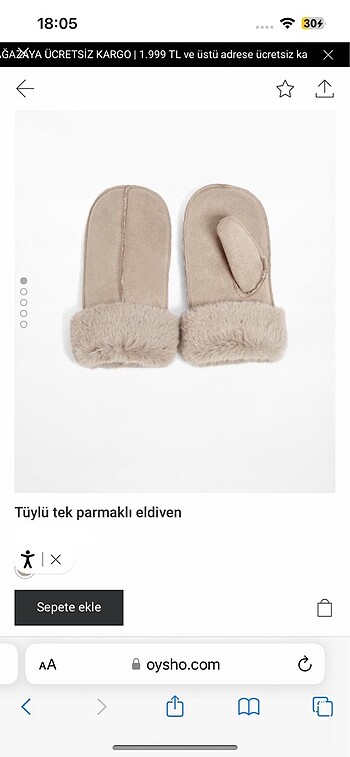 Oysho Tüylü Eldiven