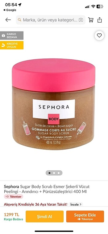 Sephora Body Scrub Peeling - Görsel 2